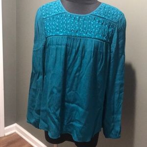 Anthropologie turquoise blouse